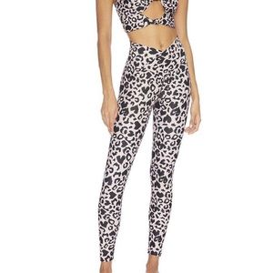 Beach Riot Cara Legging in Baby Pink Leopars